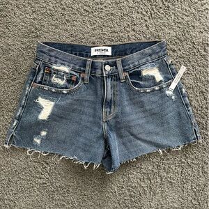 RSQ Women's Distressed Blue Jean Shorts